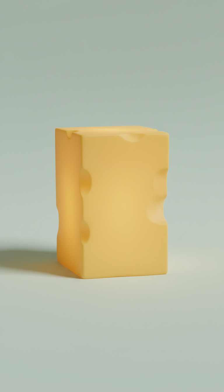 Lampe sculpturale forme cheddar