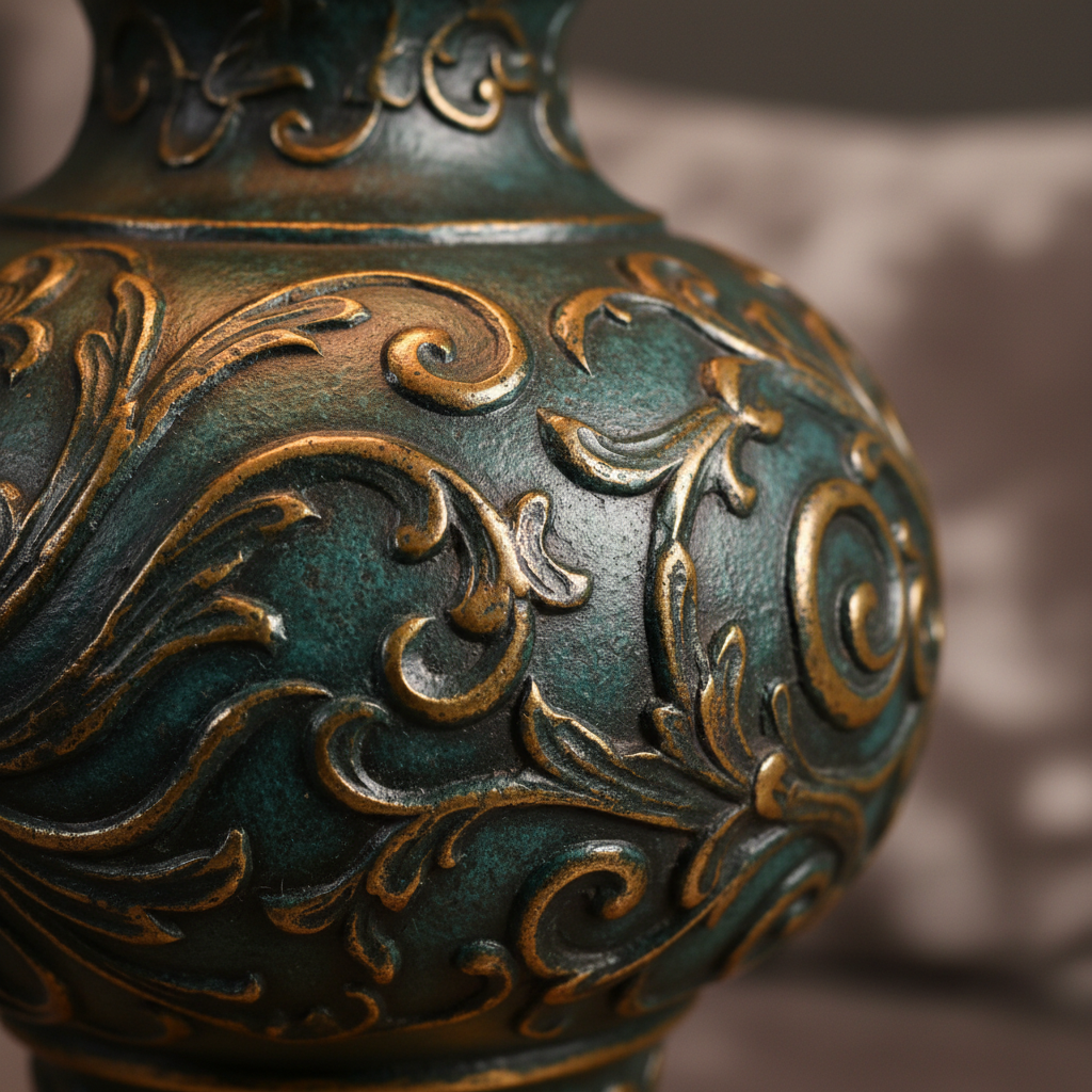 Lampe sculpture - détail bronze