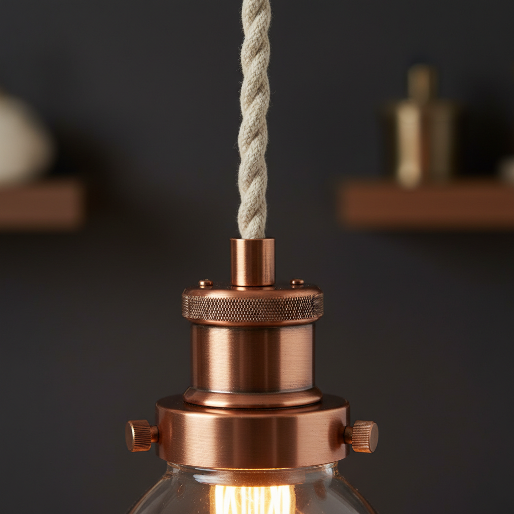 Lampe suspendue - détail cuivre